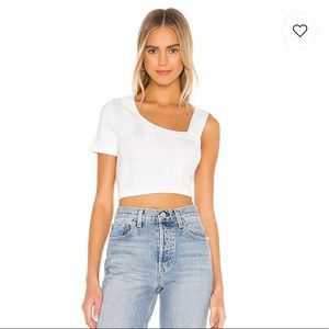 White cropped shirt